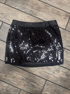 Express Black Sequin Mini Skirt